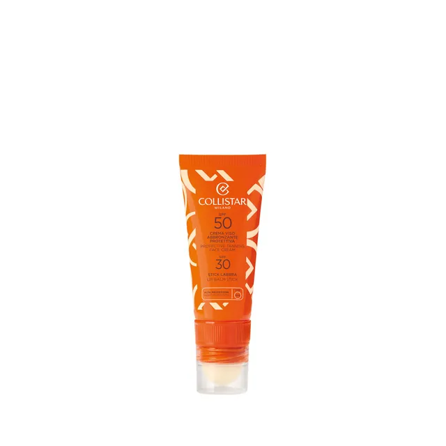 collistar-crema-viso-abbronzante-protettiva-spf50-20ml-stick-labbra-spf30-3-2ml image 1