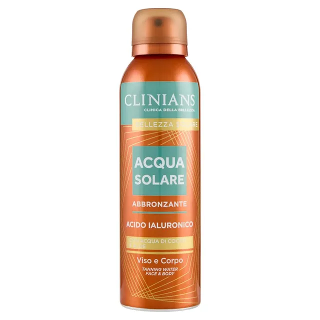 clinians-acqua-solare-abbronzante-viso-corpo-con-acido-ialuronico-150ml image 1