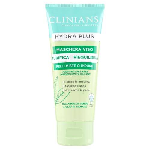 clinians-hydra-plus-maschera-viso-purificante-argilla-verde-e-olio-di-canapa-pel image 5