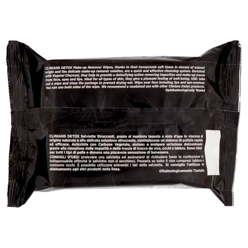 clinians-detox-salviette-struccanti-25pz-x-6-pezzi-carbone-vegetale-oftalmologic image 4