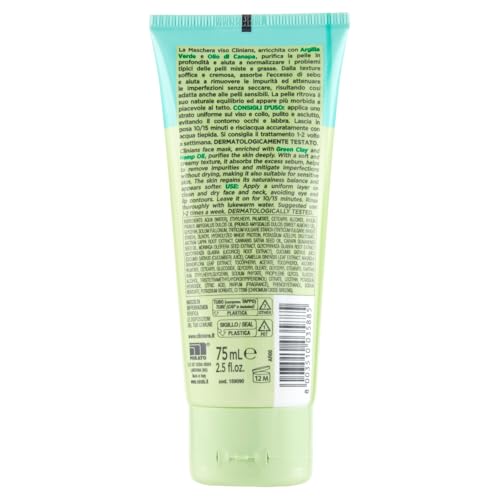 clinians-hydra-plus-maschera-viso-purificante-argilla-verde-e-olio-di-canapa-pel image 7
